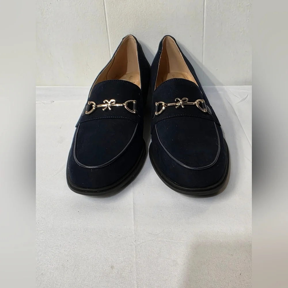 Bandolino Navy Rummie Bit Block Heel Loafers Womens Size 10